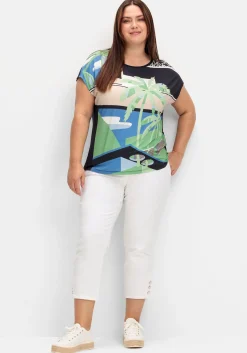 Shirt mit Frontdruck und U-Boot-Ausschnitt<sheego Discount