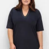 Shirt mit Glitzersteinen am Ausschnitt<sheego Discount