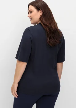Shirt mit Glitzersteinen am Ausschnitt<sheego Discount