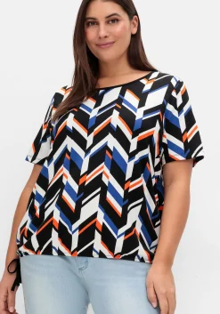 Shirt mit Grafikprint und Saum-Gummizug<sheego New