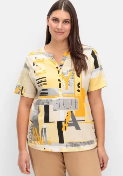 Shirt mit Grafikprint und Knopfleiste<sheego New
