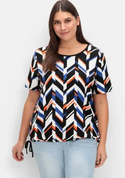 Shirt mit Grafikprint und Saum-Gummizug<sheego New