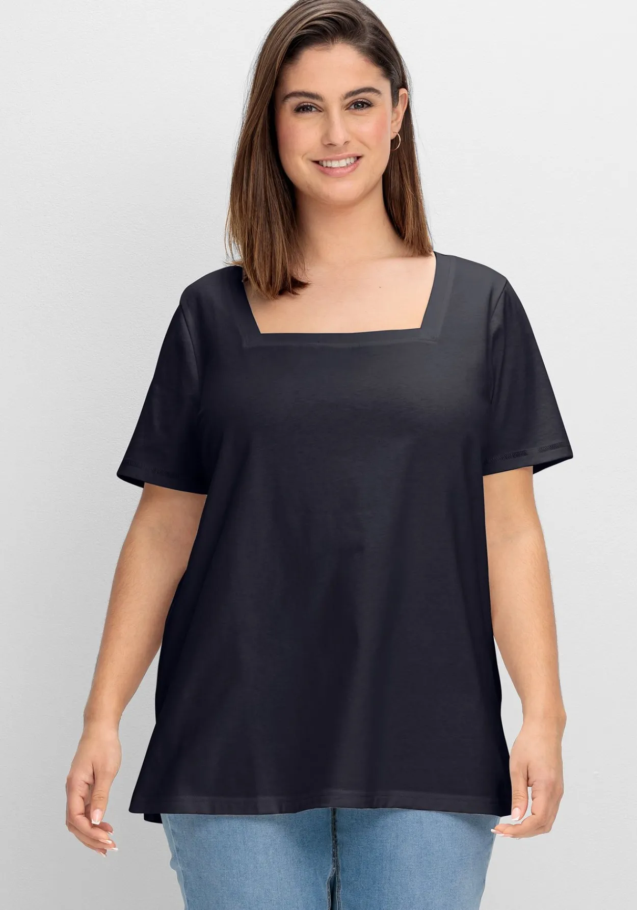 Shirt mit Karreeausschnitt<sheego Discount