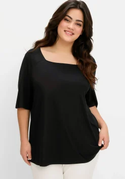 Shirt mit Karree-Ausschnitt, leicht tailliert<sheego Sale