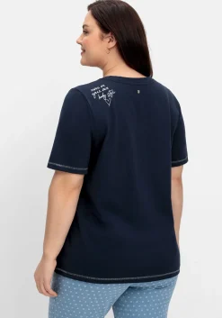 Shirt mit kleinem Glitzerdruck auf der Schulter<sheego Fashion