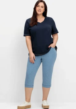 Shirt mit kleinem Glitzerdruck auf der Schulter<sheego Fashion