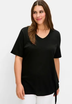 Shirt mit Knotendetail am Saum<sheego Online