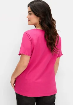 Shirt mit Lochstickerei-Einsatz vorn<sheego Best