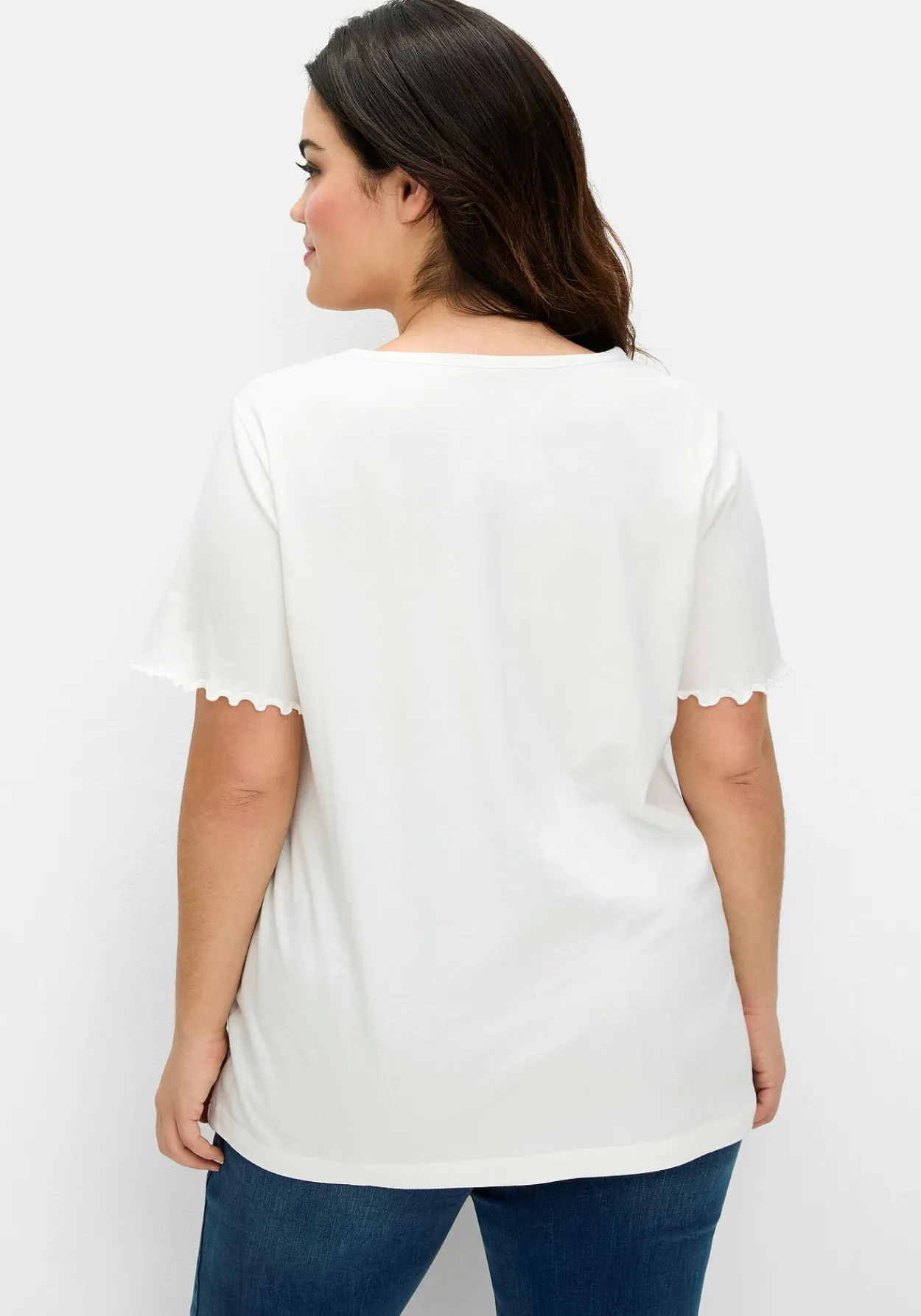 Shirt mit Lochstickerei-Einsatz vorn<sheego New