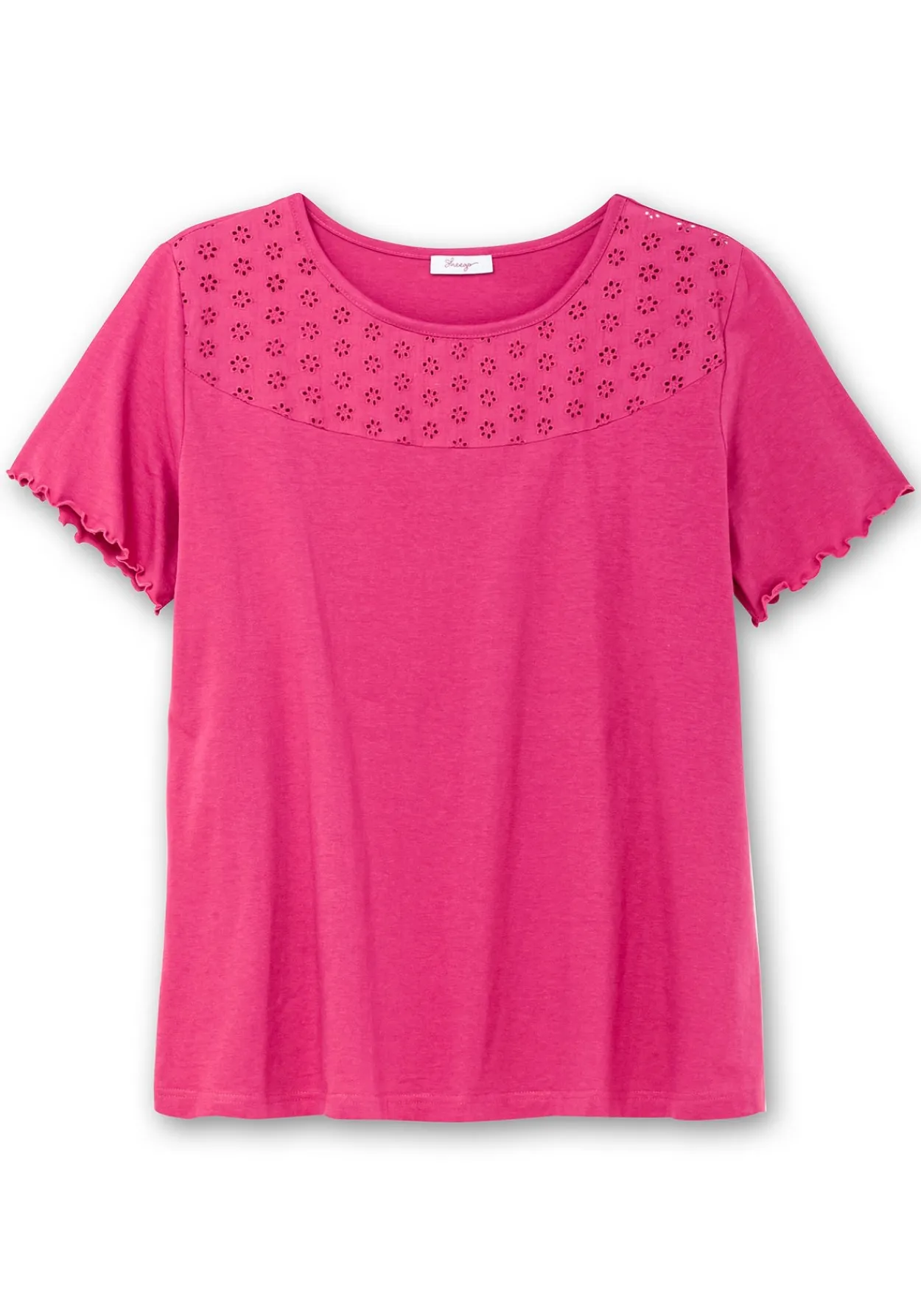 Shirt mit Lochstickerei-Einsatz vorn<sheego Best