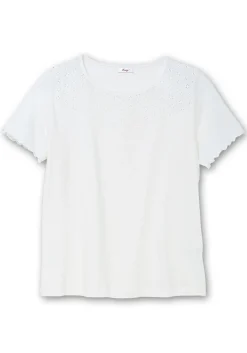 Shirt mit Lochstickerei-Einsatz vorn<sheego New