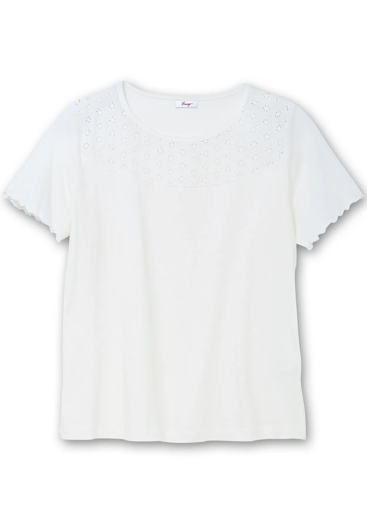 Shirt mit Lochstickerei-Einsatz vorn<sheego New