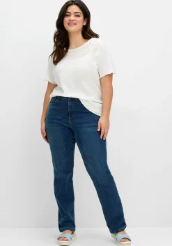 Shirt mit Lochstickerei-Einsatz vorn<sheego New