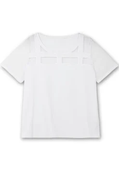 Shirt mit Mesh-Einsätzen und Rundhalsausschnitt<creation L Online