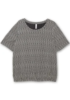 Shirt mit Minimal-Alloverdruck und Gummizugbund<sheego Discount