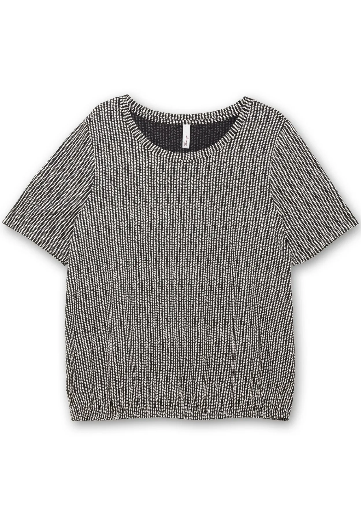Shirt mit Minimal-Alloverdruck und Gummizugbund<sheego Discount
