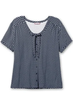 Shirt mit Pünktchen und Bindeband am Ausschnitt<sheego by Joe Browns Fashion