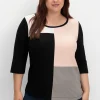 Shirt mit 3/4-Ärmeln und Grafikprint vorn<sheego Outlet