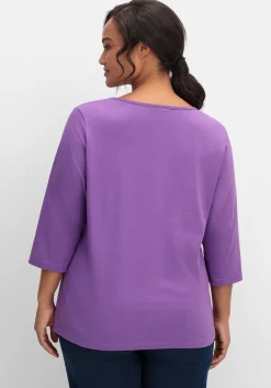 Shirt mit 3/4-Ärmeln und V-Ausschnitt<sheego Hot