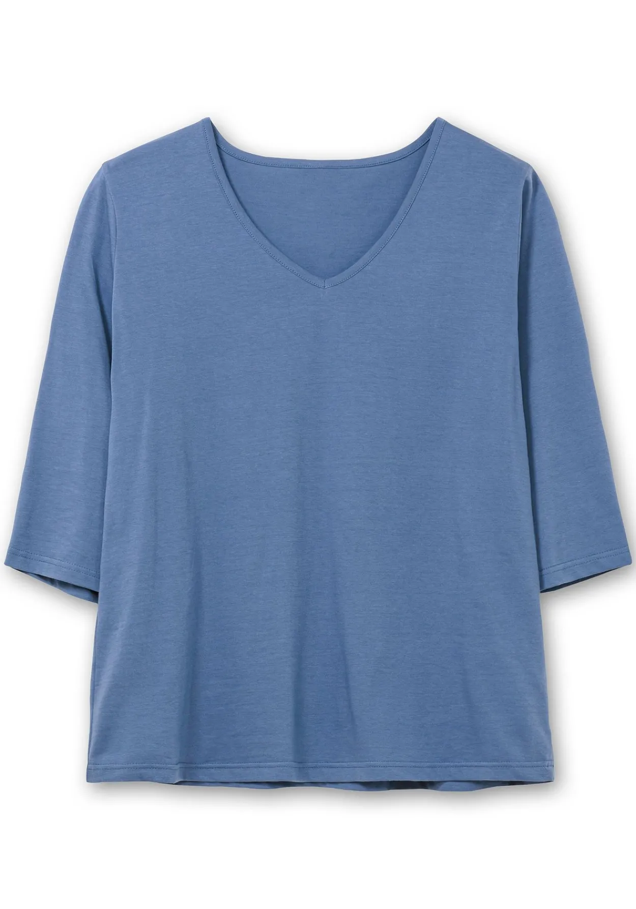 Shirt mit 3/4-Ärmeln und V-Ausschnitt<sheego Online