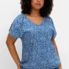 Shirt mit Ärmel-Schlitz und Alloverdruck<sheego New