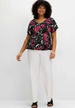 Shirt mit Ärmel-Schlitz und Alloverdruck<sheego Sale