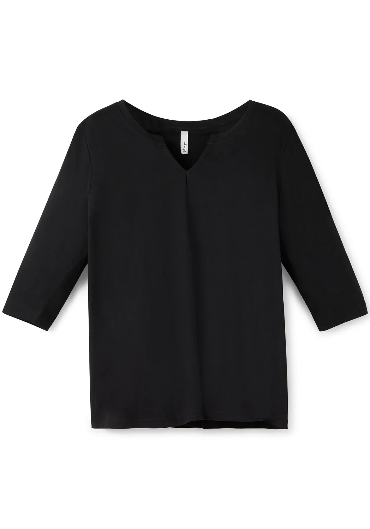 Shirt mit Rundhals und Schlitz, 3/4-Ärmel<sheego Sale