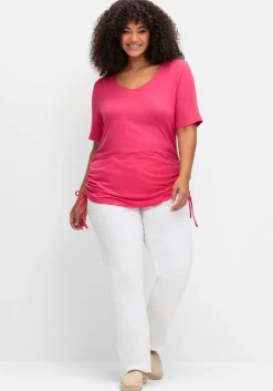 Shirt mit seitlichem Tunnelzug und längerem Halbarm<sheego by Joe Browns Online