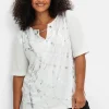 Shirt mit Ösen und Metallkette am Ausschnitt<sheego Sale