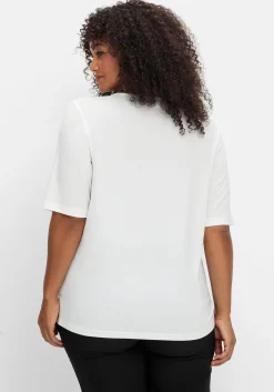 Shirt mit Ösen und Metallkette am Ausschnitt<sheego Sale