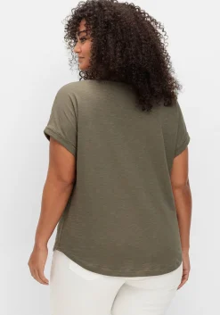 Shirt mit Spitzen-Applikation auf den Schultern<sheego Fashion