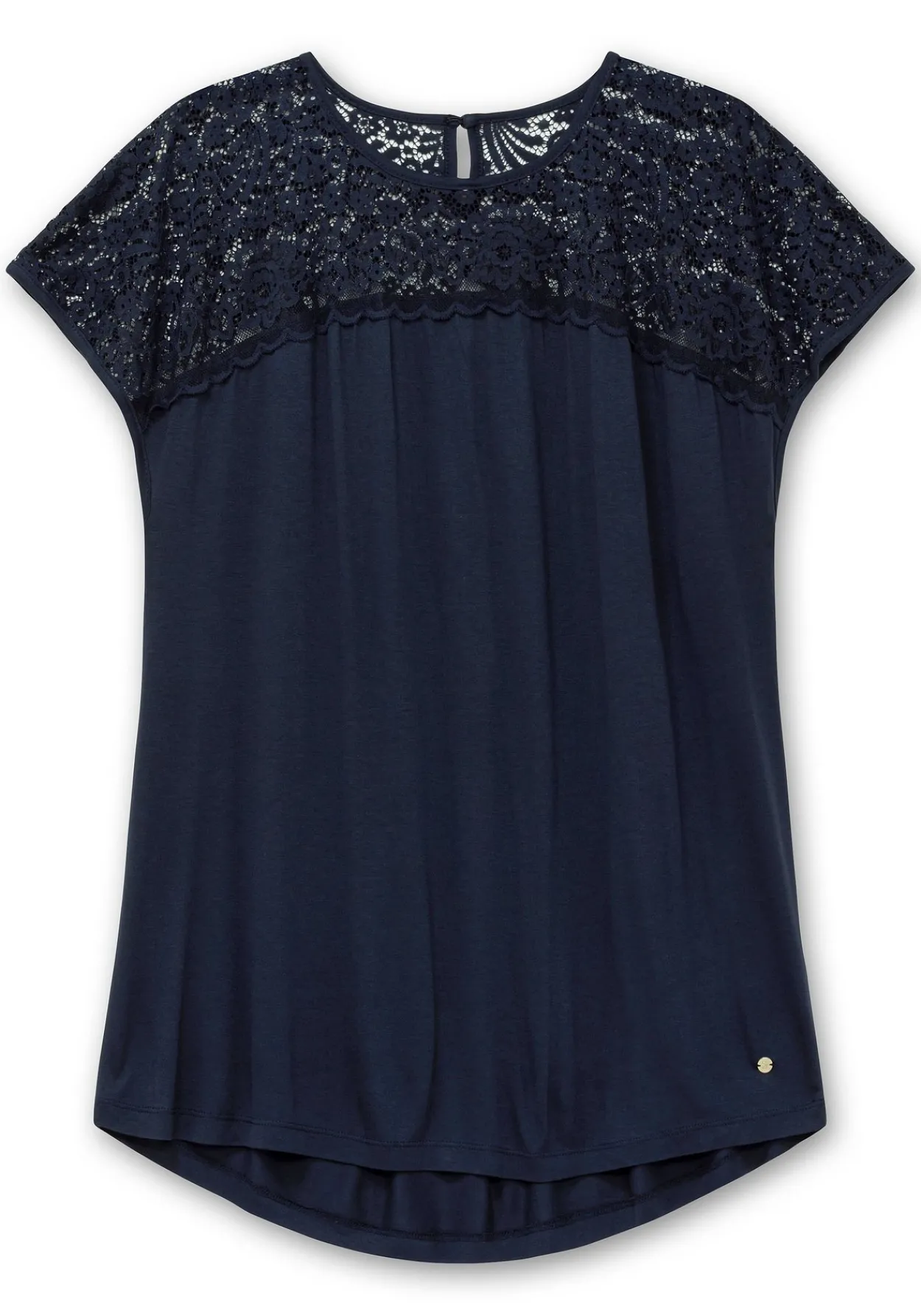 Shirt mit Spitzenpasse an der Schulterpartie<sheego Outlet