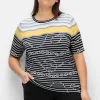 Shirt mit Streifendruck und Kettenmotiven<CREATION L PREMIUM New