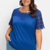 Shirt mit transparentem Spitzenbesatz<sheego Clearance