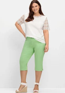Shirt mit transparentem Spitzenbesatz<sheego Outlet