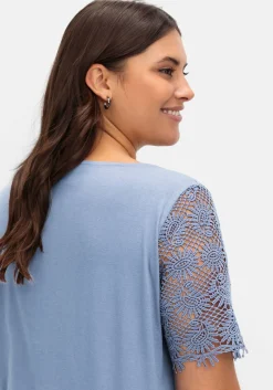 Shirt mit transparentem Spitzenbesatz<sheego Discount