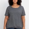 Shirt mit Tunnelzug am Saum und Alloverprint<sheego Fashion