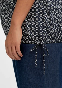 Shirt mit Tunnelzug am Saum und Alloverprint<sheego Fashion