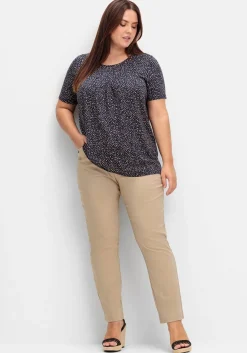 Shirt mit Tupfen-Alloverdruck und gelegten Falten<sheego Fashion