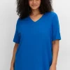 Shirt mit V-Ausschnitt, aus leichtem Jersey<sheego Fashion