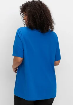 Shirt mit V-Ausschnitt, aus leichtem Jersey<sheego Fashion