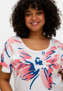 Shirt mit weitem Rundhals und großem Blütenprint<sheego Best