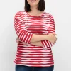 Shirt mit welligen Streifen und 3/4-Ärmeln<sheego Clearance