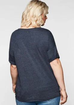 Shirt mit Ziernaht und Knotendetail am Saum<sheego Fashion