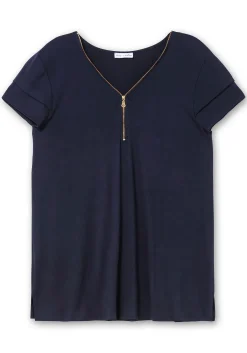 Shirt mit Zipper am V-Ausschnitt<sheego by Joe Browns Online