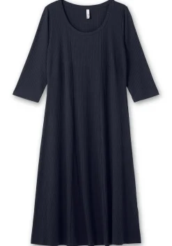 Shirtkleid aus Rippqualität, mit 3/4-Ärmeln<sheego Discount