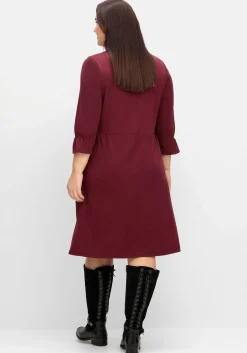 Shirtkleid mit gerafften 3/4-Ärmeln<sheego Outlet