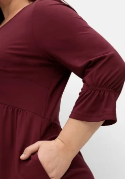 Shirtkleid mit gerafften 3/4-Ärmeln<sheego Outlet