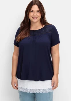 Shirt-Verlängerung mit Spitzenbund<sheego Discount