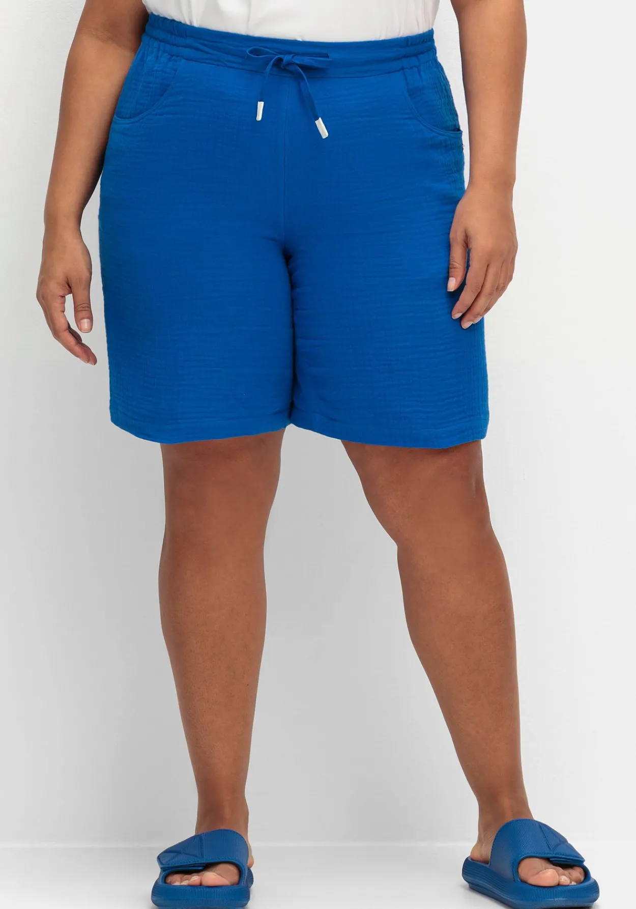 Shorts mit Schlupfbund, aus Musselin<sheego Outlet